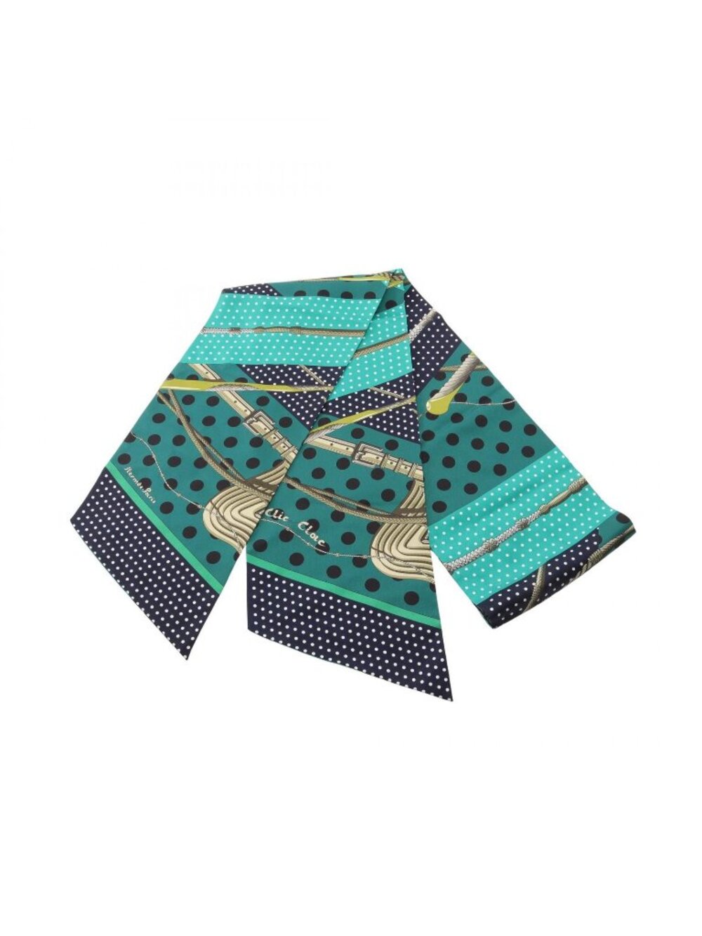 Hermes Scarf Maxi Twilly Clic Clac a Pois Silk